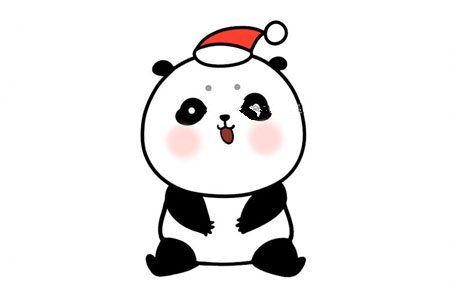 画可爱的圣诞节大熊猫