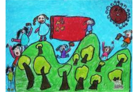 国庆节主题儿童画-祖国的生日