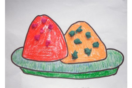 端午节儿童画欣赏-端午吃粽子