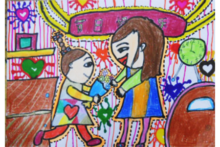 幼儿园妇女节儿童画-妈妈节日快乐