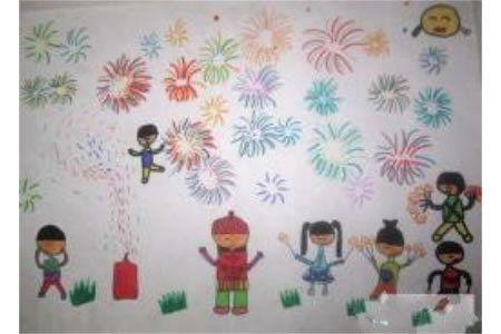 欢乐的春节儿童绘画作品欣赏