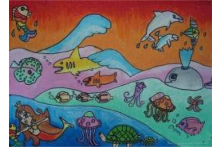 儿童画海底世界