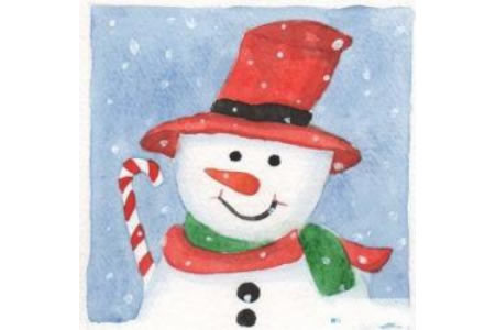 少儿漂亮的雪人儿童画画图片