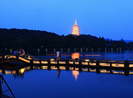 浙江杭州西湖夜景高清图片
