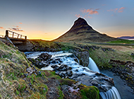 迷人的冰岛瀑布风景高清图片