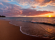 海滩美丽的夕阳高清桌面壁纸
