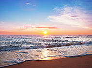 最美黄昏沙滩风景图片