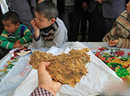 新疆一牧民捡到7850克天然金块 形似中国地图