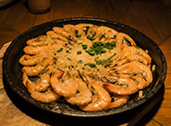 美味海鲜铁板烤虾高清美食图片