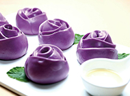 紫薯玫瑰馒头营养美味