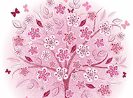 粉色花手绘背景图片素材