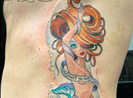 炫彩靓丽的美人鱼纹身图片