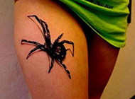 个性霸气的蜘蛛腿部纹身图案