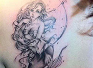 2016女生唯美彩绘美人鱼纹身图案欣赏