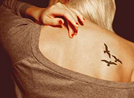 女生后背小清新非主流纹身图案