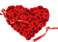 大红心形玫瑰花瓣高清图片素材