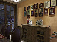 美式餐厅简约照片墙装修效果图温馨舒适