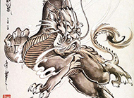 火麒麟个性纹身手稿素描图片