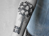 女生手臂上的个性创意纹身图案