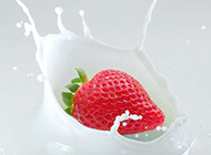草莓与牛奶背景素材