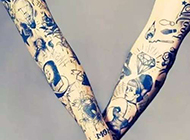 情侣纹身手臂可爱刺青图案
