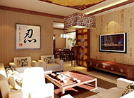 简单中式客厅古典大气装修效果图