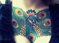 女子胸部纹身个性刺青图案欣赏