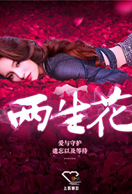 两生花唯美风格海报 王丽坤深陷花海