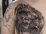美猴王霸气的半甲纹身图案