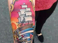 航海梦手臂纹身图案集锦