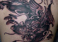 上古神兽貔貅彩绘纹身图案