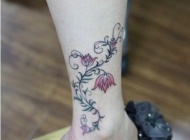 莲花藤蔓纹身 女性唯美流行的藤蔓纹身图片