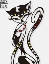 一张图腾猫咪纹身图片由纹身520图库推荐