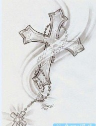 一张时尚精美的十字架纹身图片
