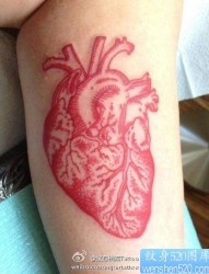 一张经典很酷的心脏纹身图片