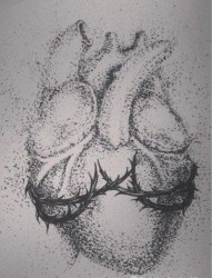 前卫流行的一张心脏纹身手稿