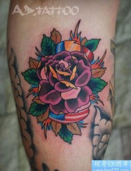 漂亮精美的彩色玫瑰花纹身图片