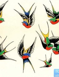 一组燕子纹身图案，燕子纹身图片总汇