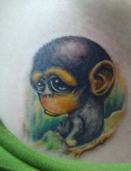 女人喜欢的可爱小猩猩纹身图片