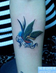 女人喜欢的漂亮小燕子纹身图片