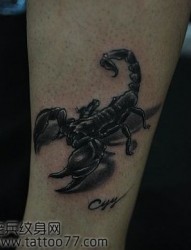 经典帅气的腿部蝎子纹身图片
