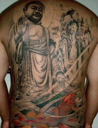 超酷的满背如来佛祖纹身图片