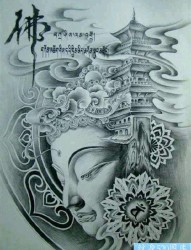一张流行经典的如来佛祖纹身手稿