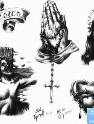 耶稣纹身图片：耶稣十字架纹身图案