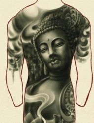 宗教纹身图片：超帅的满背佛纹身图案