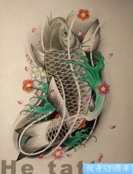 传统鲤鱼纹身图案及意义详解