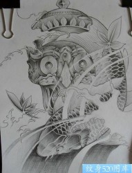嘎巴拉鲤鱼纹身图案