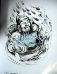 中国传统纹身图片：判官崔玉纹身图片图案