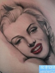 漂亮的玛丽莲梦露肖像纹身图片