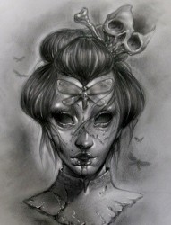一张另类很酷的僵尸美女纹身图片